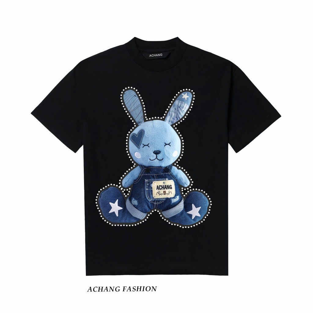 Áo Thun Unisex Ancient Rabbit Blue 100% Cotton  Achang Local Brand Chính Hãng
