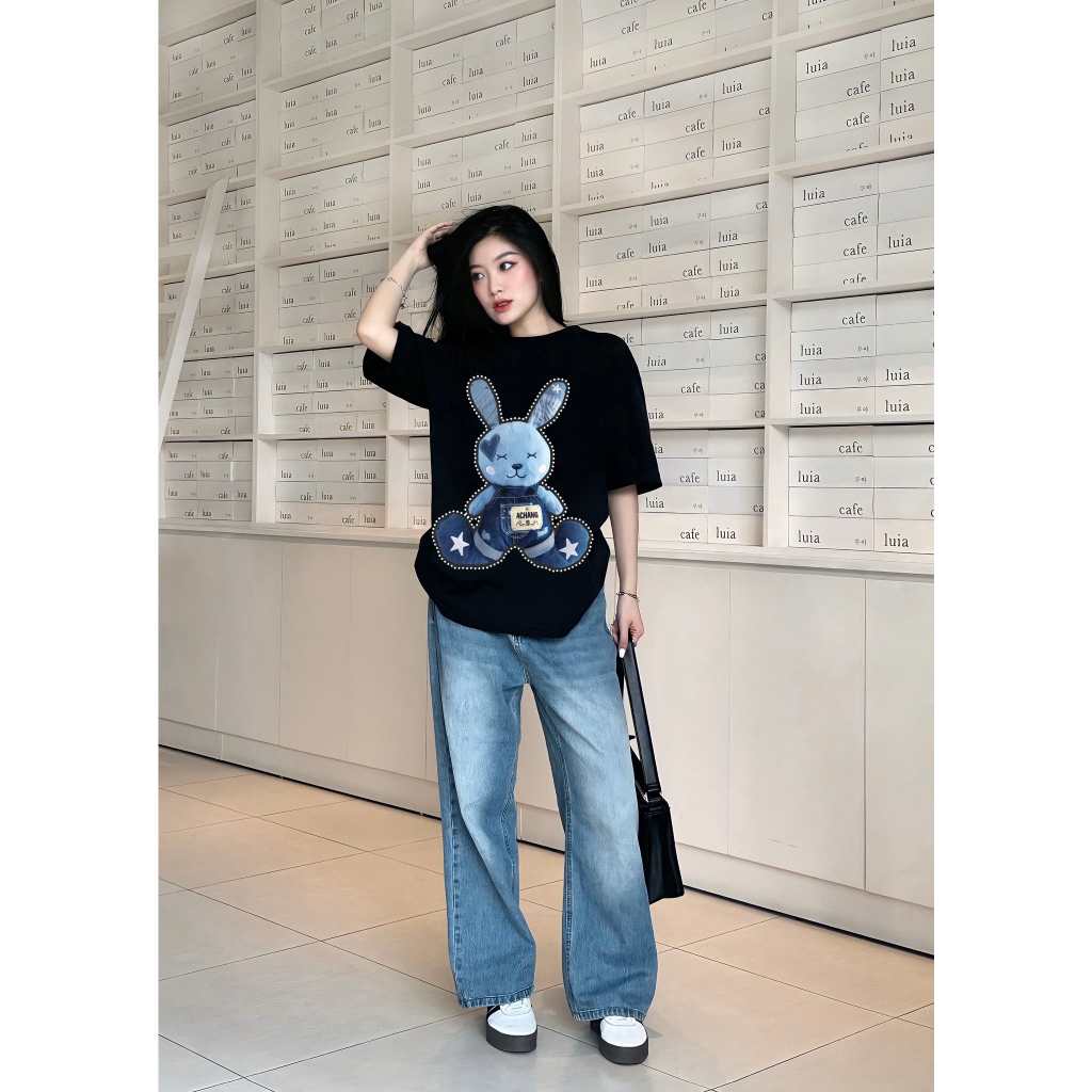 Áo Thun Unisex Ancient Rabbit Blue 100% Cotton  Achang Local Brand Chính Hãng