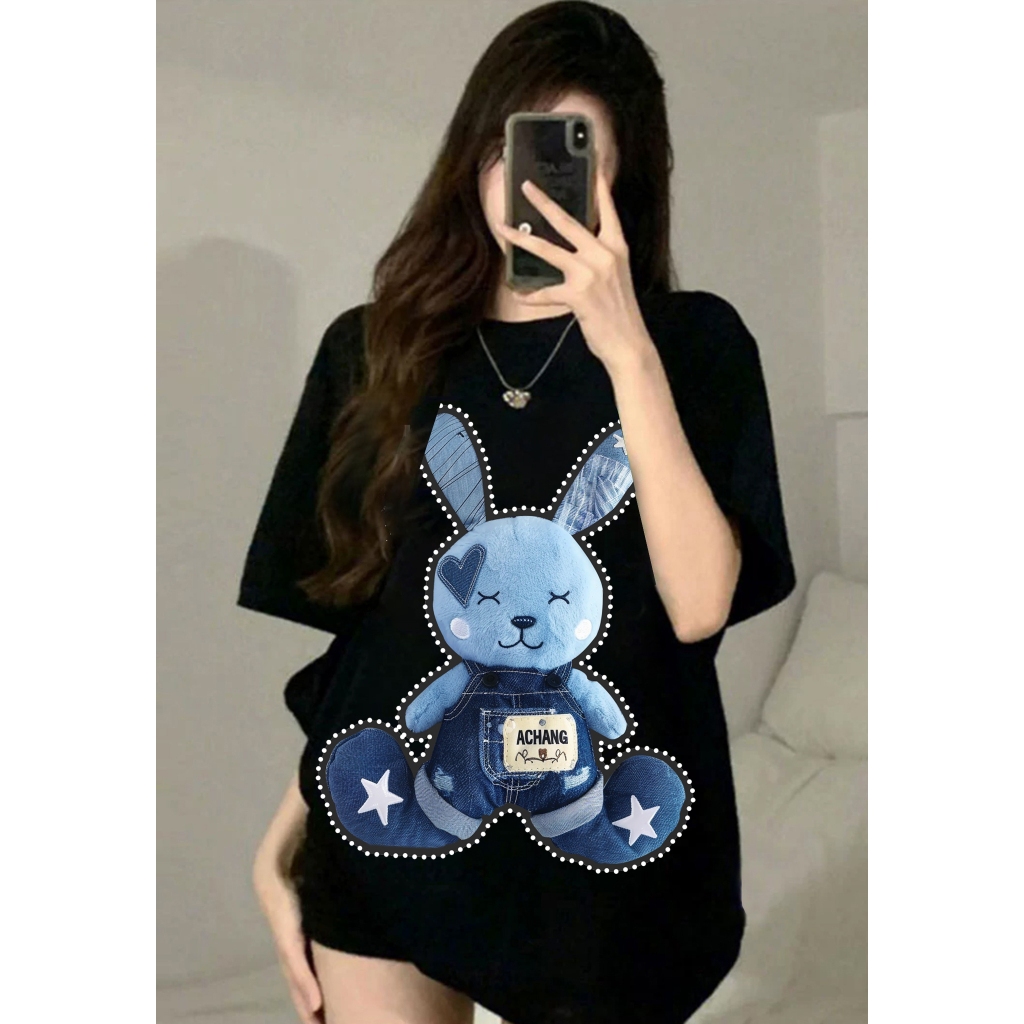 Áo Thun Unisex Ancient Rabbit Blue 100% Cotton  Achang Local Brand Chính Hãng