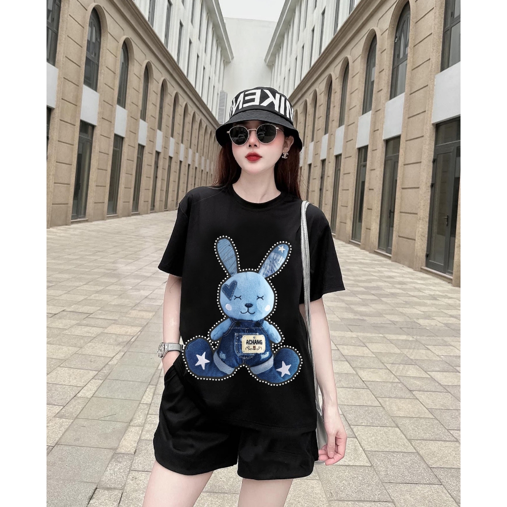 Áo Thun Unisex Ancient Rabbit Blue 100% Cotton  Achang Local Brand Chính Hãng