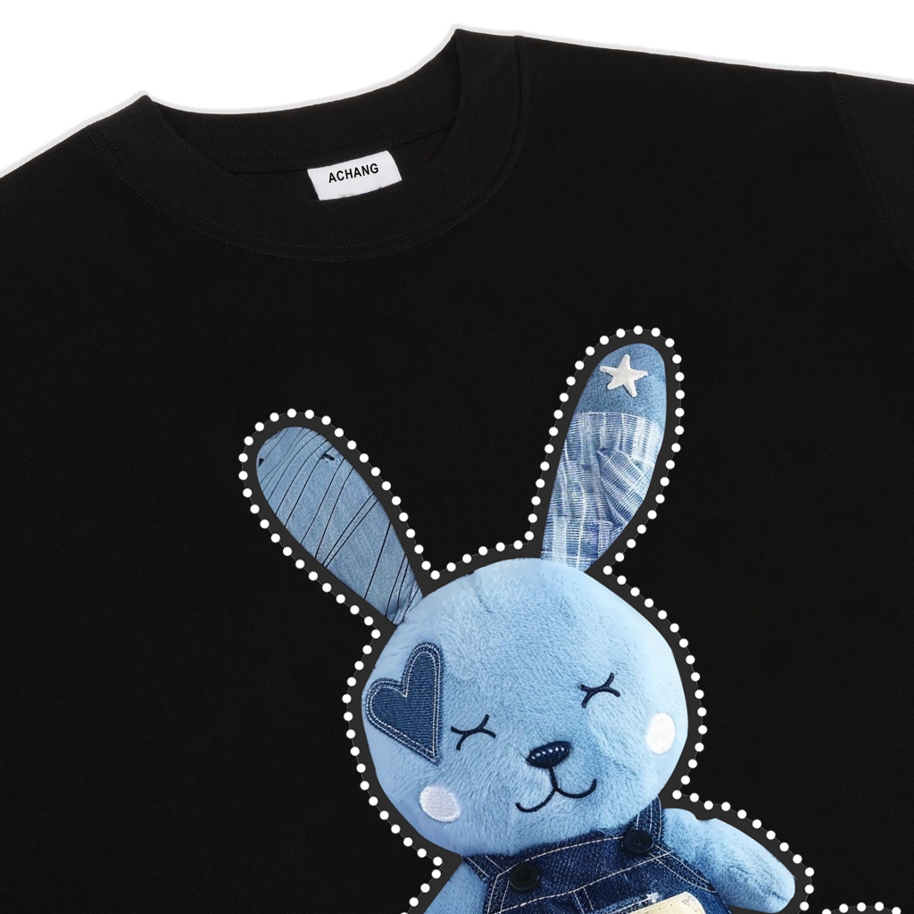 Áo Thun Unisex Ancient Rabbit Blue 100% Cotton  Achang Local Brand Chính Hãng