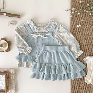 𝐀𝐩𝐫𝐢𝐥 𝐛𝐞́𝐛𝐞́ - Cutemily Set bộ len mỏng mùa hè xếp tầng dễ thương đáng yêu cho bé gái