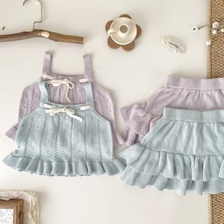 𝐀𝐩𝐫𝐢𝐥 𝐛𝐞́𝐛𝐞́ - Cutemily Set bộ len mỏng mùa hè xếp tầng dễ thương đáng yêu cho bé gái