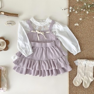 𝐀𝐩𝐫𝐢𝐥 𝐛𝐞́𝐛𝐞́ - Cutemily Set bộ len mỏng mùa hè xếp tầng dễ thương đáng yêu cho bé gái