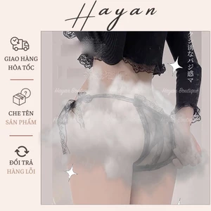 HT032 Quần lót voan dây buộc hông gợi cảm quyến rũ, quần lót nữ sexy xẻ đũng HT032