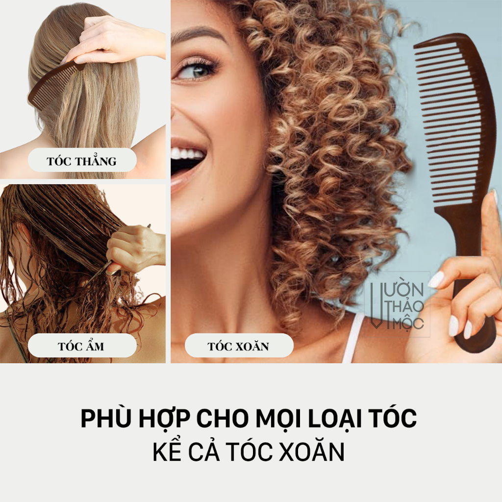 Ảnh Lược gỗ chải tóc Vườn Thảo Mộc chống tĩnh điện gỡ rối tóc chất liệu gỗ cao cấp 1