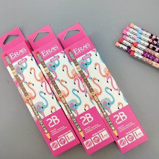 1 bút chì gỗ 2B có tẩy mới Eras hồng