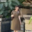 Đầm thiết kế cổ nơ phối viền ngắn tay tùng chữ A BEMINE MT8836