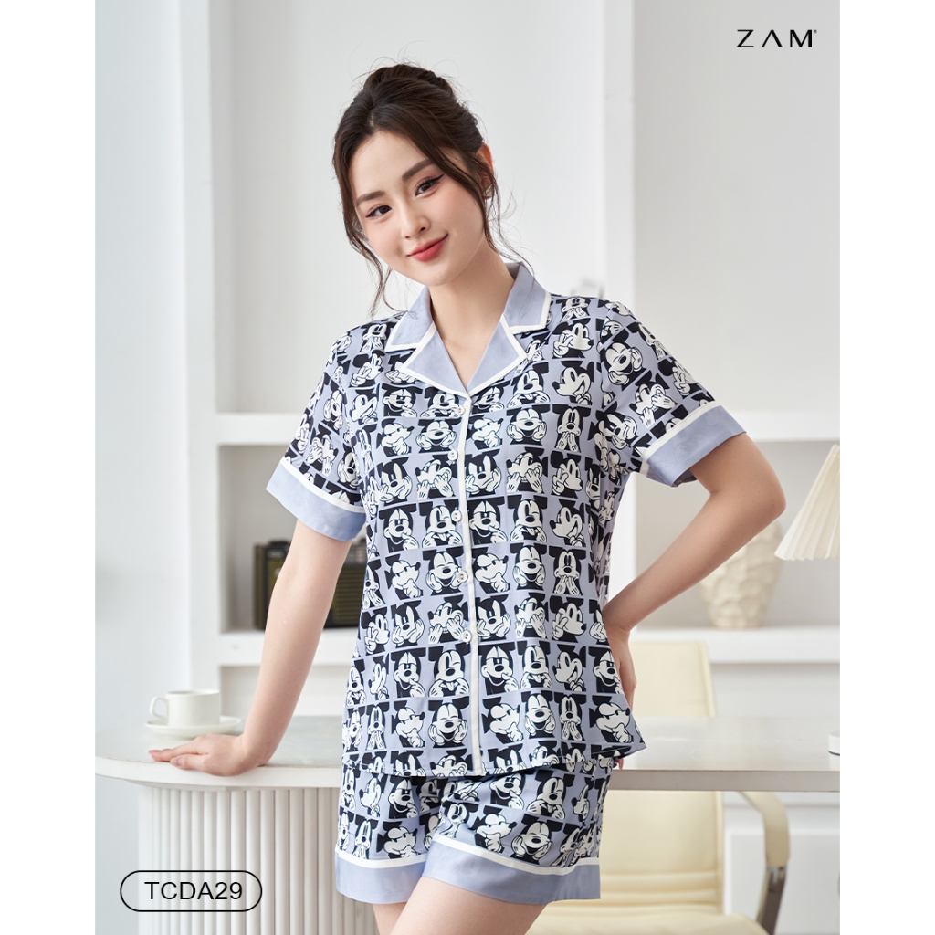 Ảnh BỘ MẶC NHÀ SHE BY ZAM - TCDA29 - BỘ NGẮN TAY QUẦN ĐÙI MICKEY XÁM 3