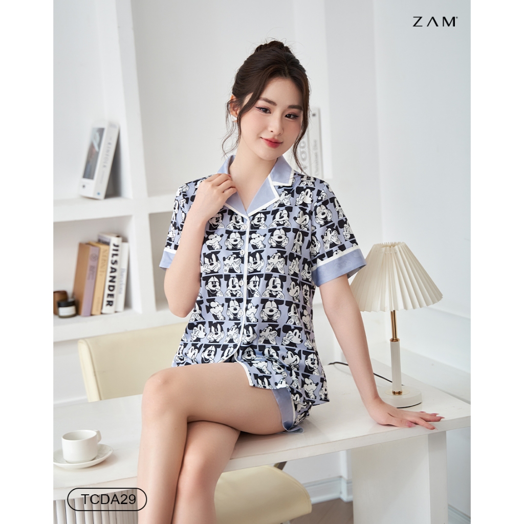Ảnh BỘ MẶC NHÀ SHE BY ZAM - TCDA29 - BỘ NGẮN TAY QUẦN ĐÙI MICKEY XÁM 4