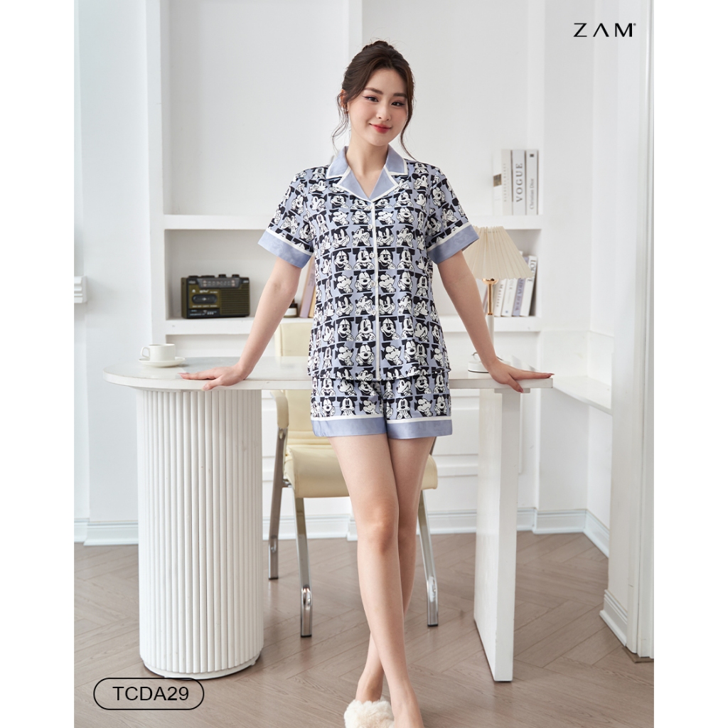 Ảnh BỘ MẶC NHÀ SHE BY ZAM - TCDA29 - BỘ NGẮN TAY QUẦN ĐÙI MICKEY XÁM 1