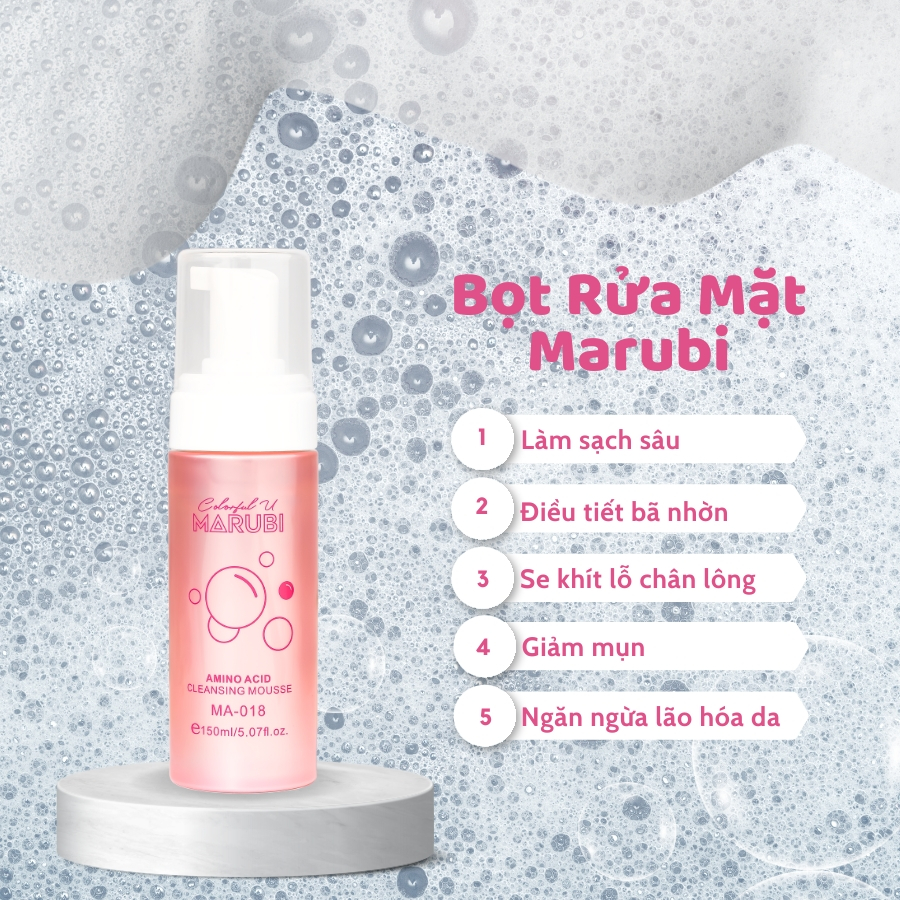 Sữa rửa mặt bọt Marubi 150ml sạch sâu không khô da mềm mịn thông thoáng lỗ chân lông
