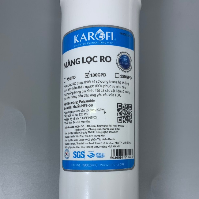 Combo 7 Lõi Lọc Karofi Model N7RO Gồm 123 Livotec (Lõi 2 Nhỏ), Màng RO100GPD Hàn Quốc, 3 Lõi Chức Năng T33 Mineral Nano