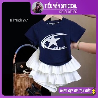 Quần áo trẻ em, Quần áo hè bé gái, set áo ngôi sao và chân váy xòe cho bé 9-22kg S1297 | Tiểu Yến KID