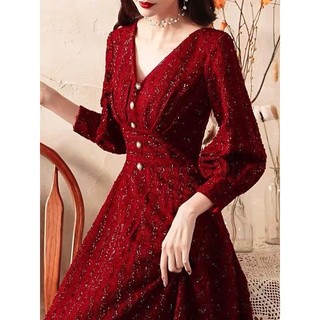 Váy dáng dài KYE chất liệu dạ kim tuyến Era dress