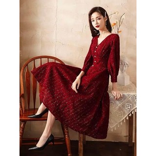 Váy dáng dài KYE chất liệu dạ kim tuyến Era dress