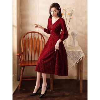 Váy dáng dài KYE chất liệu dạ kim tuyến Era dress