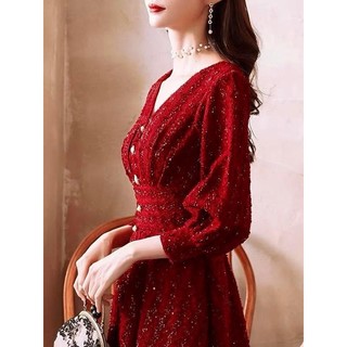 Váy dáng dài KYE chất liệu dạ kim tuyến Era dress