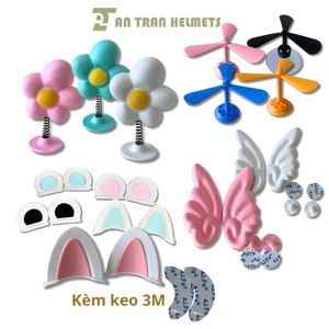 Phụ kiện trang trí mũ nón bảo hiểm mẫu mới đẹp cute tặng keo 3M(nhiều màu sắc)