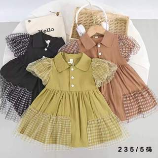 Váy bé gái xinh mẫu mùa hè mới 2024 Váy thô cottn trơn cho bé gái D955