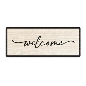 Bảng welcome dán cửa bằng gỗ cho nhà hàng, quán coffee trà sữa