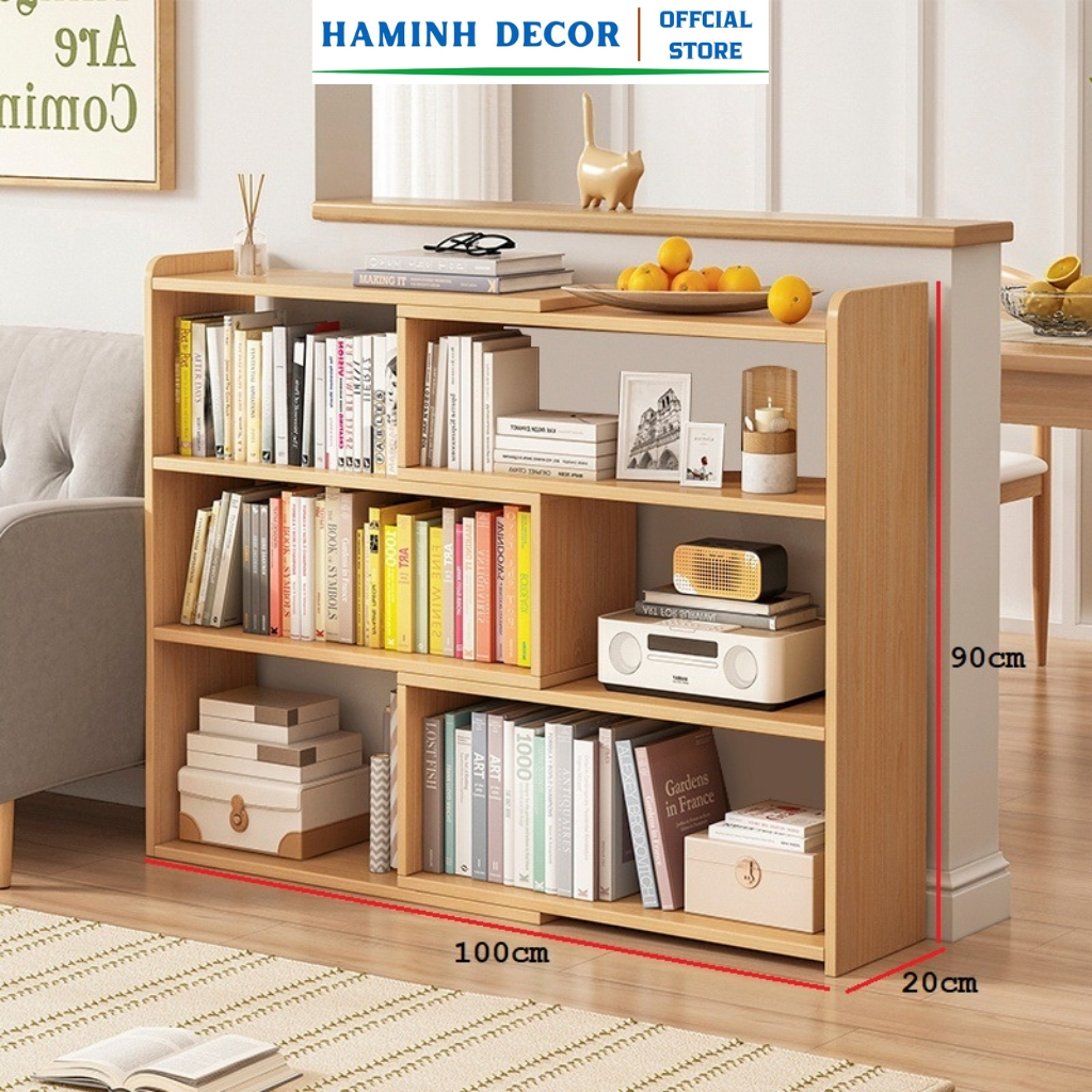 Kệ sách để sàn đa năng thay đổi tùy chỉnh kích thước, để sách đồ dùng trang trí phòng khách - HM209