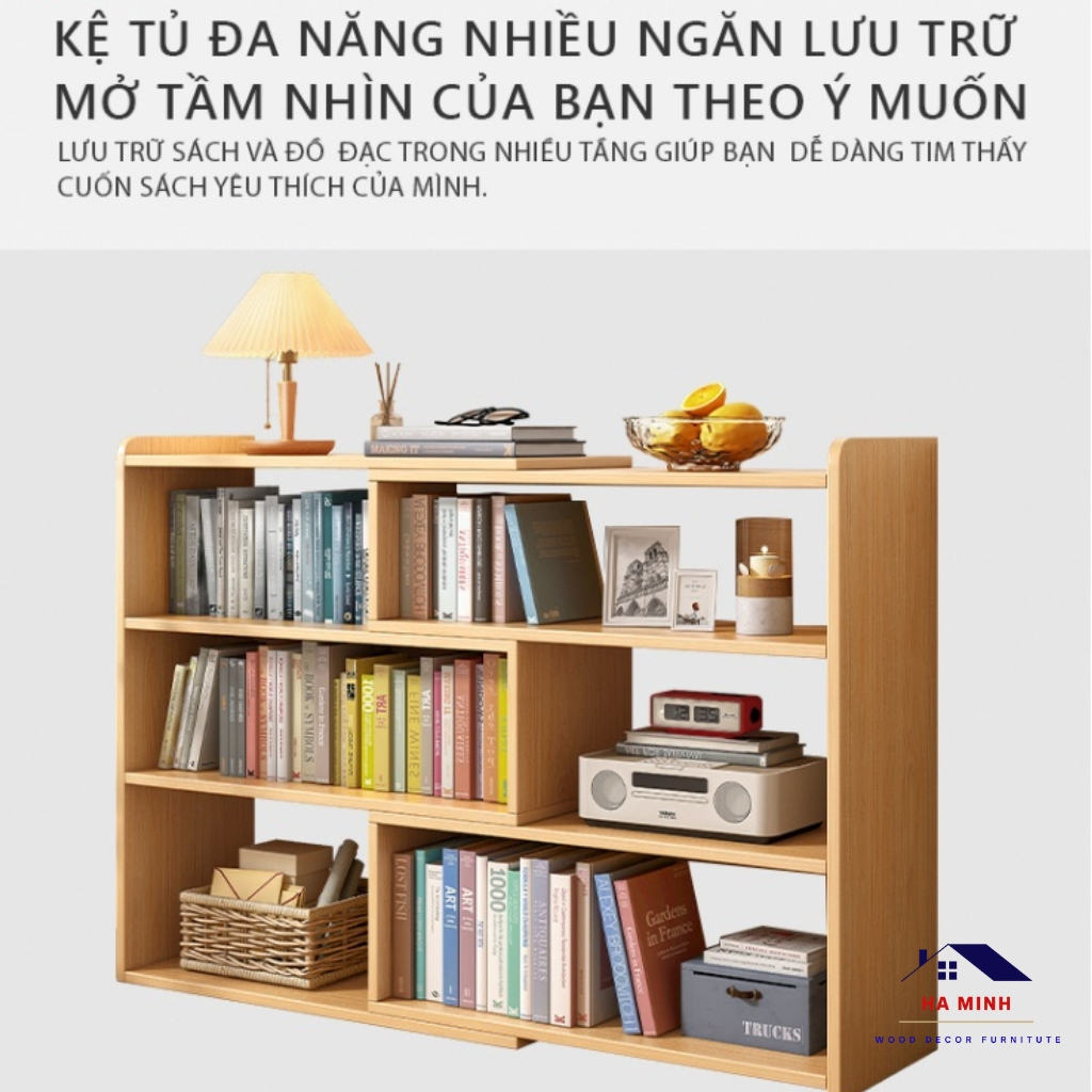 Kệ sách để sàn đa năng thay đổi tùy chỉnh kích thước, để sách đồ dùng trang trí phòng khách - HM209
