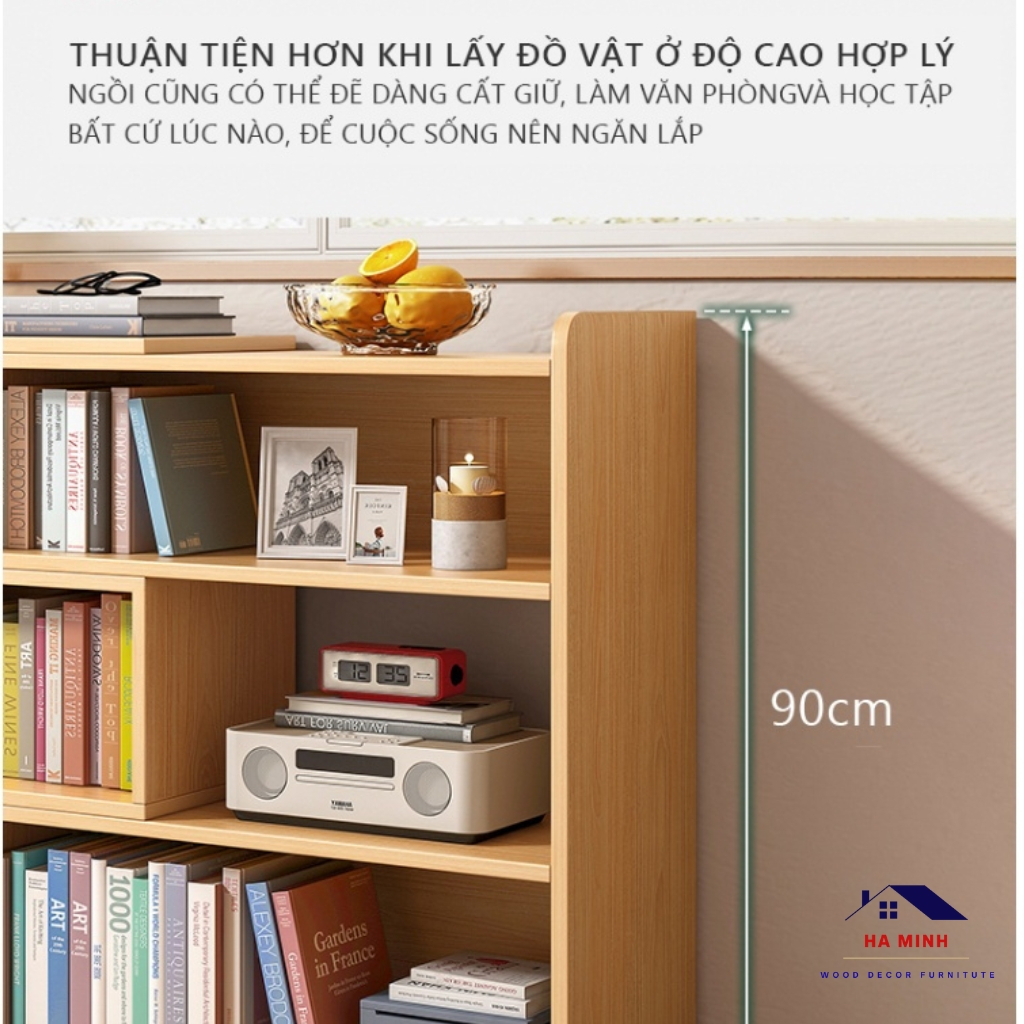 Kệ sách để sàn đa năng thay đổi tùy chỉnh kích thước, để sách đồ dùng trang trí phòng khách - HM209
