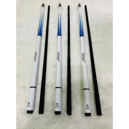 Cơ Bida Lỗ HCTQ Cao Cấp 13mm | Gậy Bida Phủ Carbon Họa Tiết Báo Trắng | Gậy Bida Lỗ Chính Hãng
