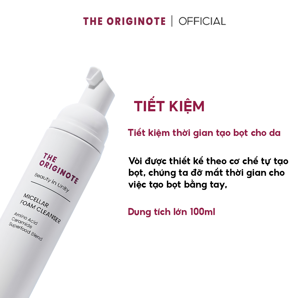 Sữa rửa mặt tạo bọt rửa mặt The Originote dưỡng ẩm da mặt sạch sâu giảm mụn cho mọi loại da 100ml