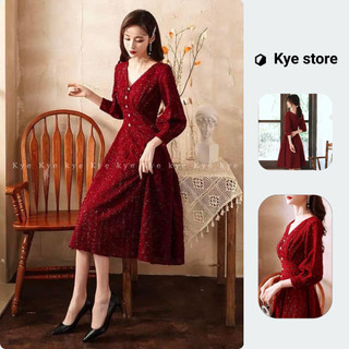 Váy dáng dài KYE chất liệu dạ kim tuyến Era dress