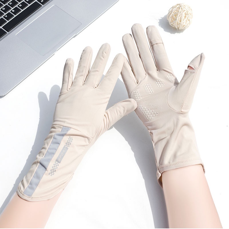 Găng Tay Sọc Chống Nắng Tia UV Chống Trượt Thoáng Khí Có Thể Chạm Màn Hình Cảm Ứng