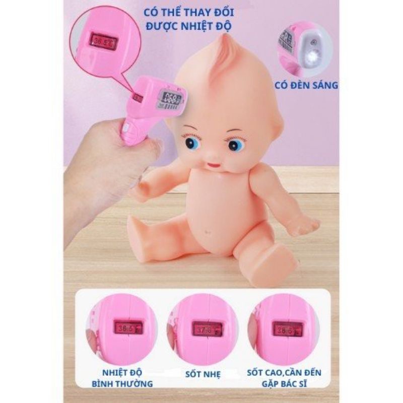 Ô tô Đồ Chơi Bác Sĩ Xe Cứu Thương Cho Bé Gái Đóng Vai Y Tá Khám Bệnh Có Đèn Nhạc Đồ Chơi Nhập Vai - PUPU H