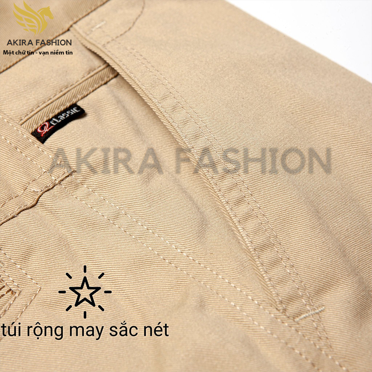 Quần kaki nam trung niên ống suông, vải cao cấp thoáng mát, form chuẩn lịch sự