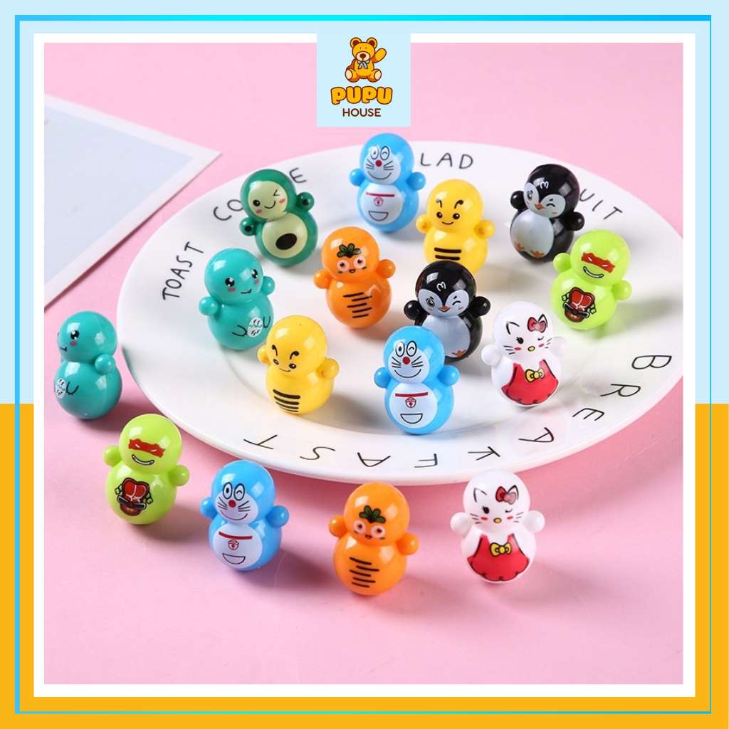Combo 50 con lật đật mini nhiều mẫu cho bé lật đật giá rẻ quà tặng 1k Đồ Chơi Lật Đật Cho Bé Vui Nhộn Giá Rẻ -PUPU HOUSE