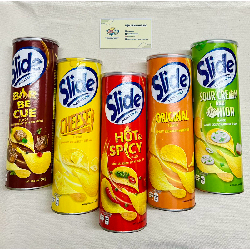 Snack Khoai Tây Slide Đủ Vị Tự Nhiên/Phô Mai/Thơm Cay/Hành/Thịt Nướng ...