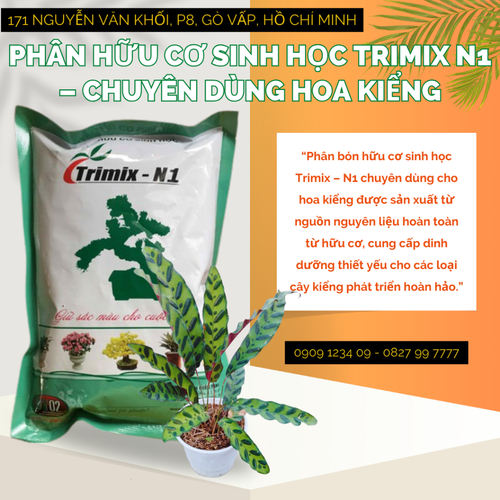 Phân hữu cơ sinh học Trimix N1 - chuyên dùng hoa kiểng 1