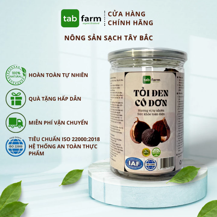 Tỏi đen cô đơn Tab Farm, khô, dẻo, vị ngọt, loại thượng hạng, không chất bảo quản