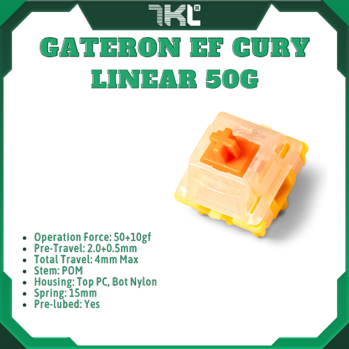 Switch Gateron EF Cury | Gateron | Linear | 50g | Công tắc bàn phím cơ ...