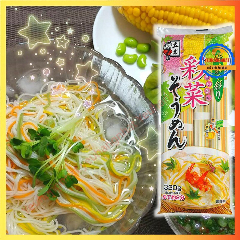 Mì Ăn Dặm Somen Ngũ Sắc Cho Bé 320g Mì Rau Củ