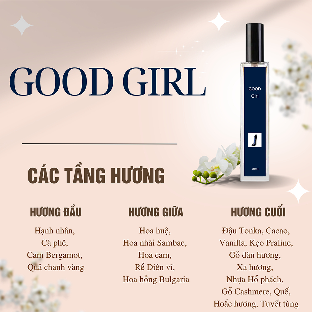 [Nước hoa chiết Cao Cấp 10ml] Carolina Herrera Good Girl -Mùi hương: Gợi cảm, Huyền bí và Ngọt ngào