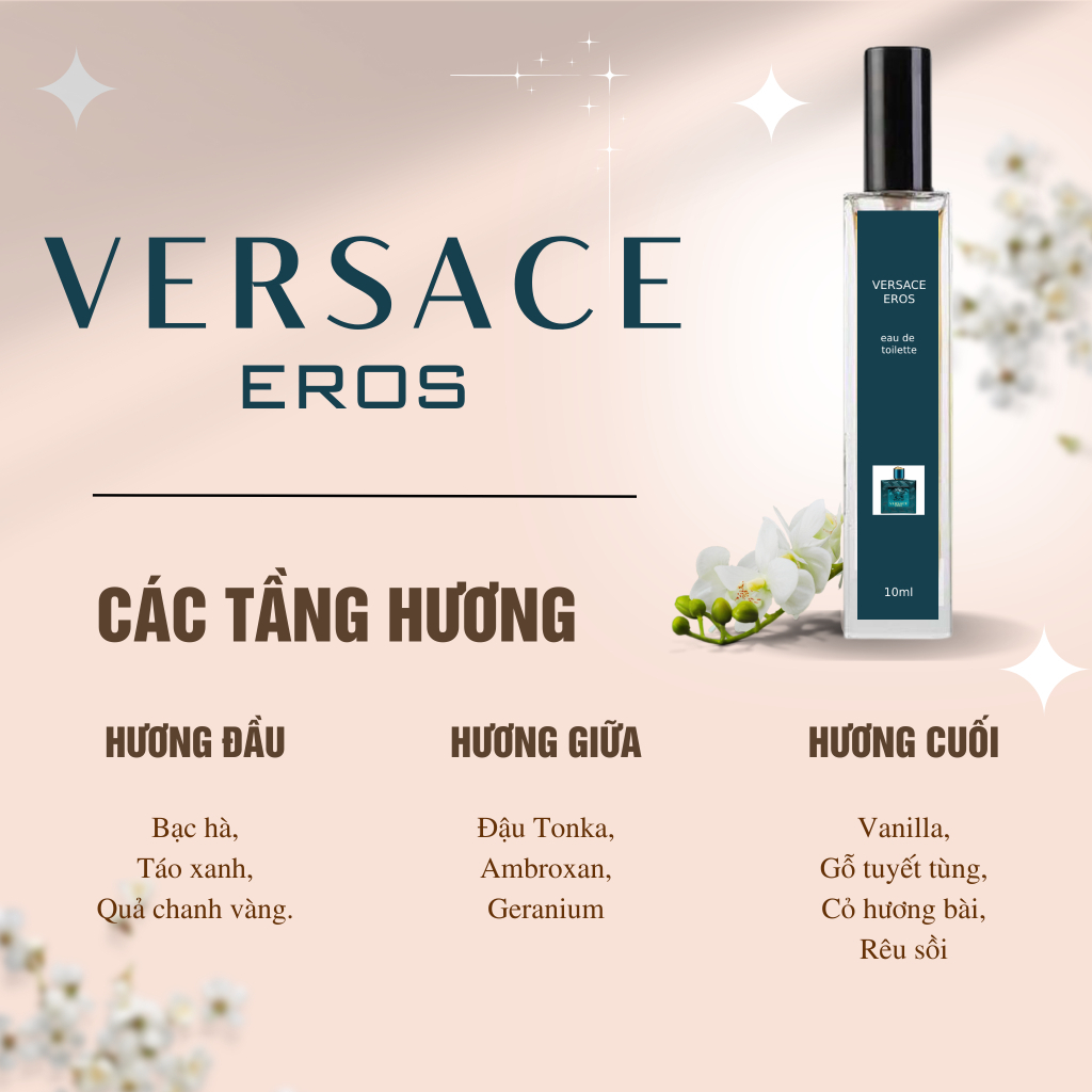 [Nước hoa chiết Cao Cấp 10ml] Versace Eros For Men -Phong cách:  Sexy, Gợi cảm, Cuốn hút