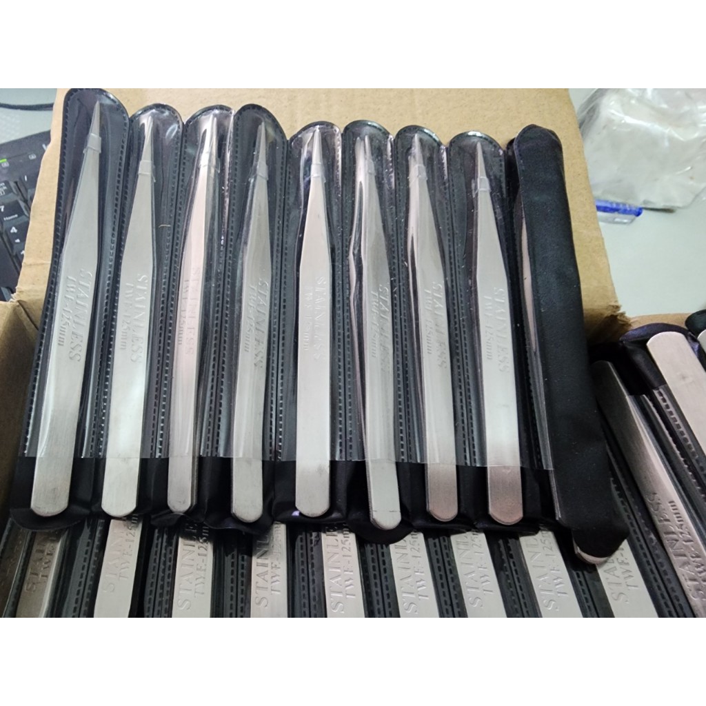 2 Cái, 5 Cái Nhíp Gắp Chỉ, Nhíp Xỏ Chỉ Thép Không Gỉ Cong & Thẳng