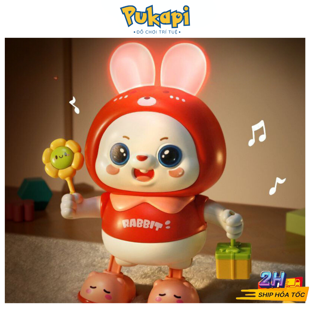 Đồ Chơi Thỏ Nhảy Múa Robot Nhảy Múa Con Thỏ Thỏ Nhún Nhảy Thỏ Nhảy Thỏ Biết Nhảy Nhảy Múa Thỏ Cầm Hoa -Đồ Chơi PUKAPI