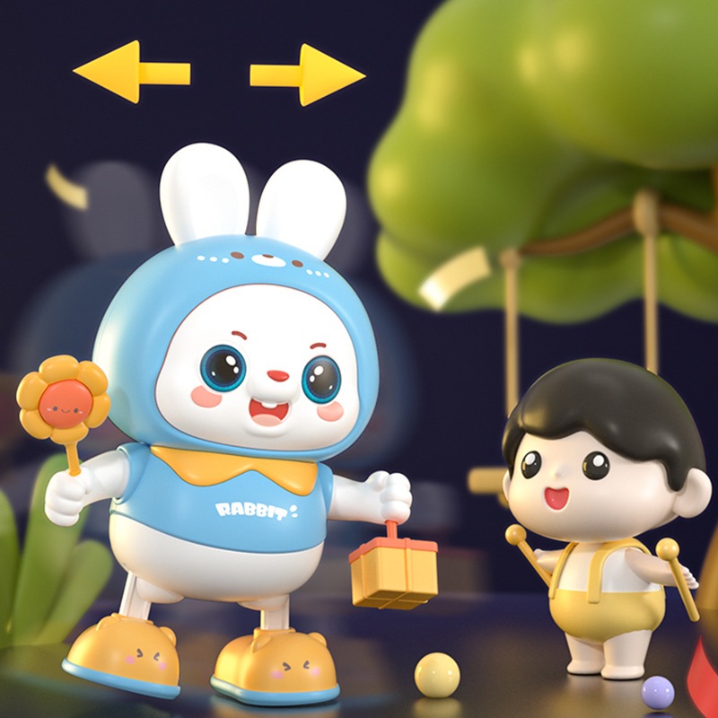 Đồ Chơi Thỏ Nhảy Múa Robot Nhảy Múa Con Thỏ Thỏ Nhún Nhảy Thỏ Nhảy Thỏ Biết Nhảy Nhảy Múa Thỏ Cầm Hoa -Đồ Chơi PUKAPI
