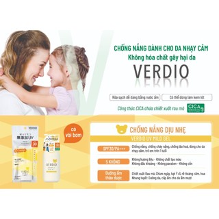 Gel Chống Nắng Dịu Nhẹ Cho Da Nhạy Cảm Và Cho Trẻ Em Omi Verdio SPF30 PA+++ (220g/chai)