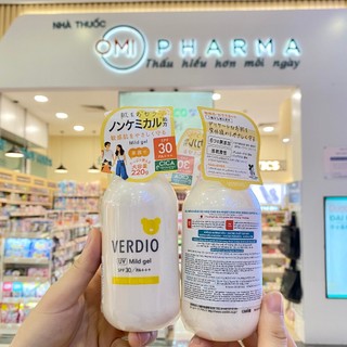 Gel Chống Nắng Dịu Nhẹ Cho Da Nhạy Cảm Và Cho Trẻ Em Omi Verdio SPF30 PA+++ (220g/chai)