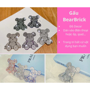 Gấu BearBrick đá lấp lánh, đồ decor, dán vào ốp điện thoại, ipad...