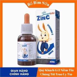 Smartbibi ZinC Bổ Sung Kẽm Hữu Cơ Và Vitamin C Hỗ Trợ Cải Thiện Bé Biếng Ăn Hộp 30ml Hàng Chính Hãng