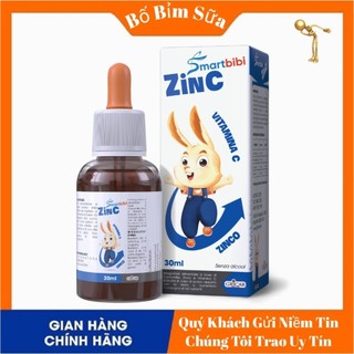 Smartbibi ZinC Bổ Sung Kẽm Hữu Cơ Và Vitamin C Hỗ Trợ Cải Thiện Bé Biếng Ăn Hộp 30ml Hàng Chính Hãng